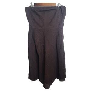 J.Crew Womens SZ 12 Brown Fit & Flare Strapless Lined Dress Minimalist